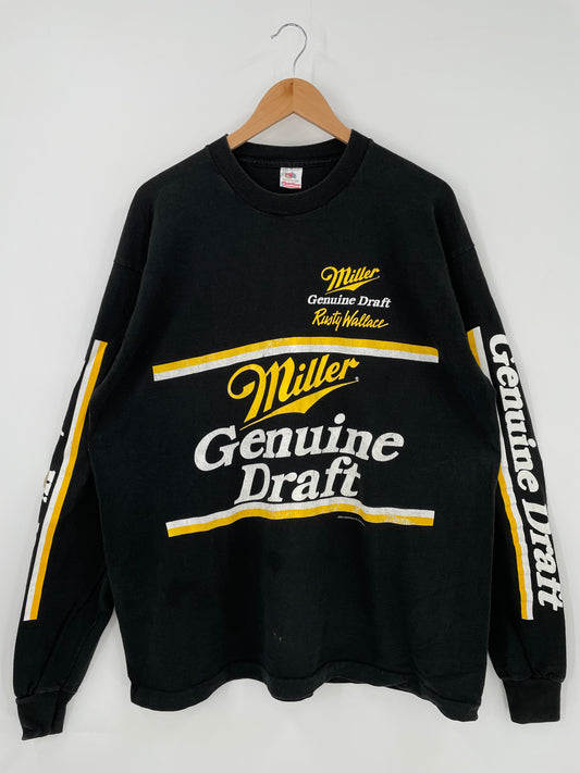 90’s MILLER x RUSTY WALLACE MADE IN USA Size XXL Vintage Racing T-Shirt / K3424