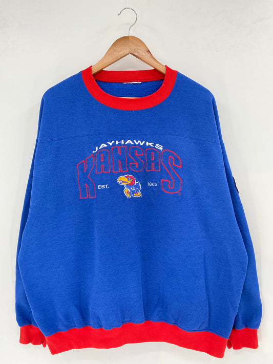 90’s JAYHAWKS KANSAS Size No tag(Approx.L) NFL Sweat shirt / K3417