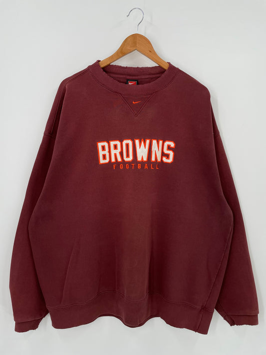 00' NIKE CLEVELAND BROWNS Size XL Vintage  NFL Sweat-Shirt / K4058