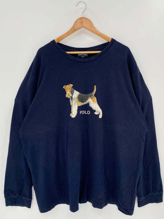 90's POLO SPORT RALPH LAUREN DOG Size XXL Vintage Long Sleeve T-Shirt / A321