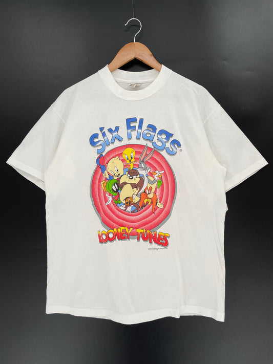 1996 LOONEY TUNES SIX FLAGS Made in USA Size XL Vintage T- Shirts / K354