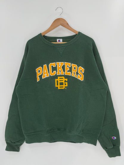 90's CHAMPION GREEN BAY PACKERS Made in USA Size XL Vintage NFL Sweat-Shirt /k234