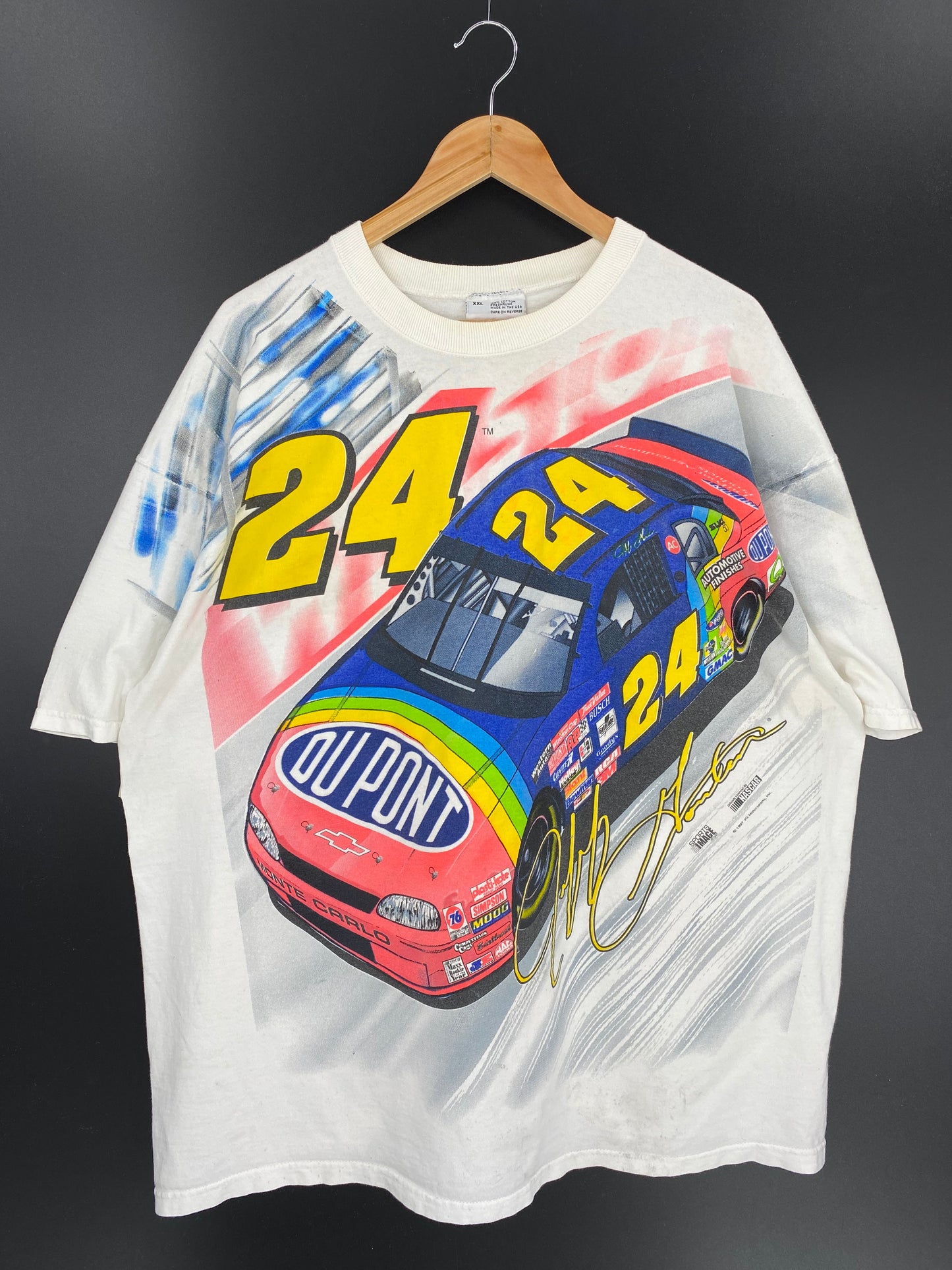 1997 DU PONT NASCAR  Made in USA Size XXL Vintage Racing T-shirt / 9655