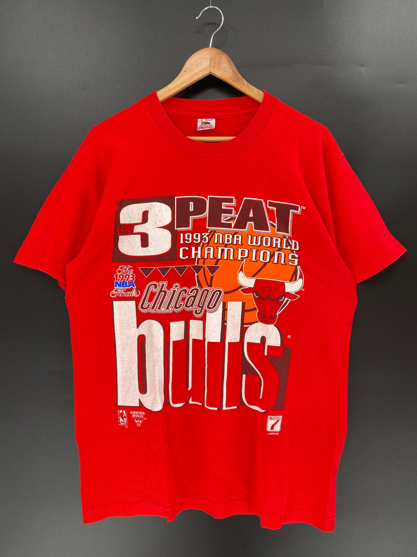 1993’ CHICAGO BULLS Made in USA Size L Vintage NBA T-shirt /  k314