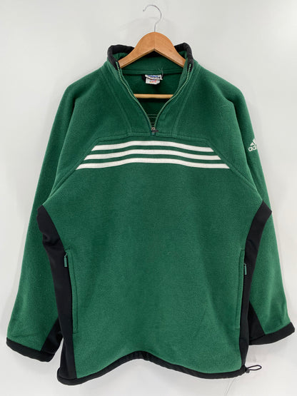 90's ADIDAS Size S Vintage Half-zip Fleece-Shirts / k1392