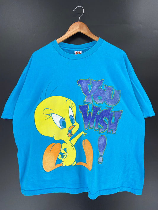 1997' LOONEY TUNES TWEETY Made in USA Size (Approx.XL) Vintage T-Shirts / k597