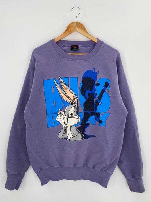 1998 LOONEY TUNES BUGS BUNNY Made in USA Size M Vintage Sweat-shirt / 9645