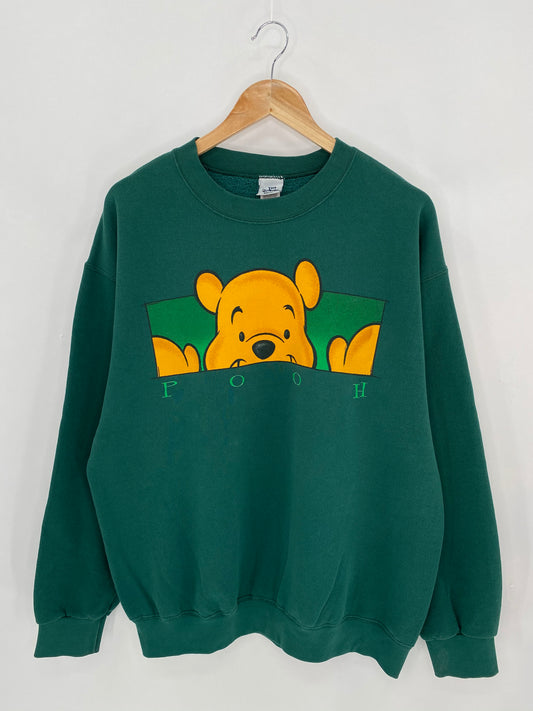 00' DISNEY WINNIE THE POOH Made in USA Size L Vintage Sweat-shirt / 6480