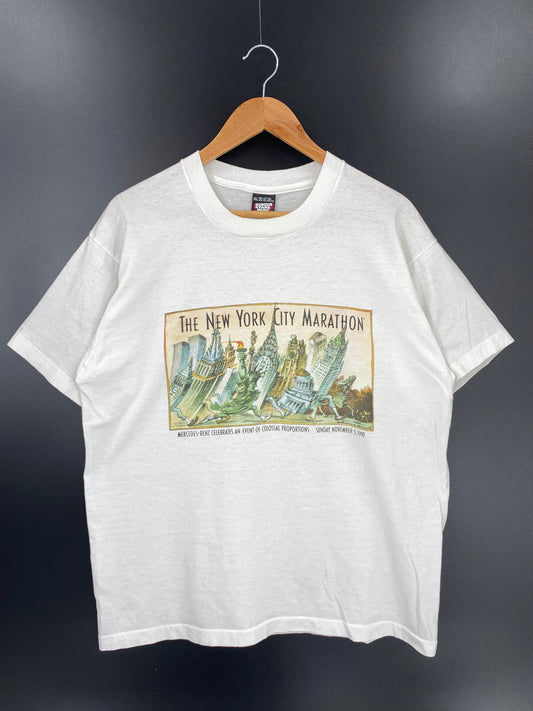 90’s NEW YORK CITY MARATHON x Mercedes Benz Size XL Vintage T-Shirts / K1397