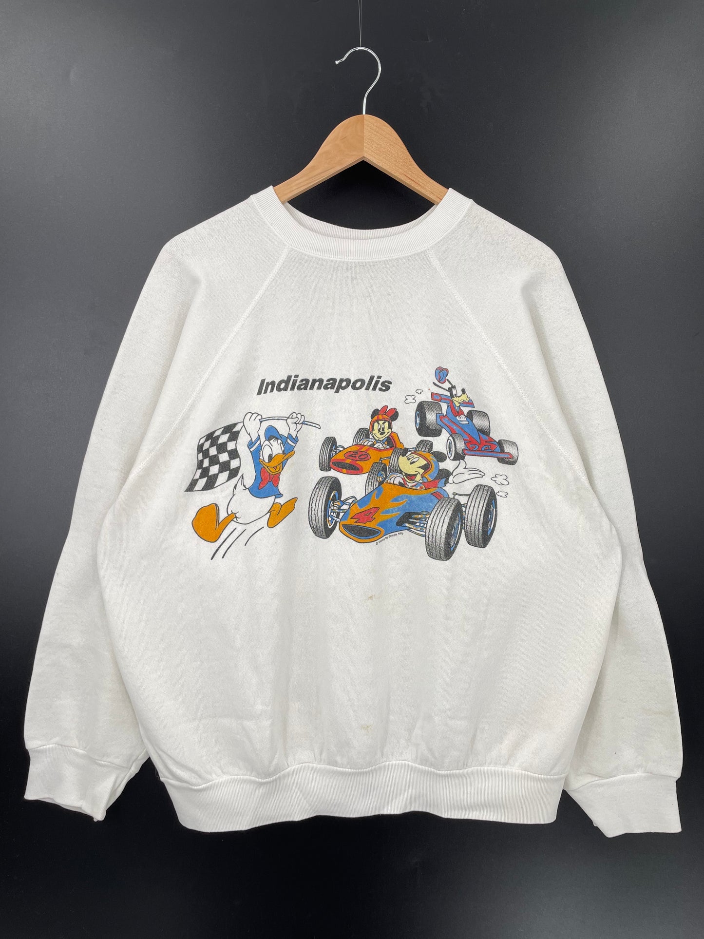 80’s DISNEY INDIANAPOLIS RACING Made in USA Size XL Vintage Sweat-shirt / K2930