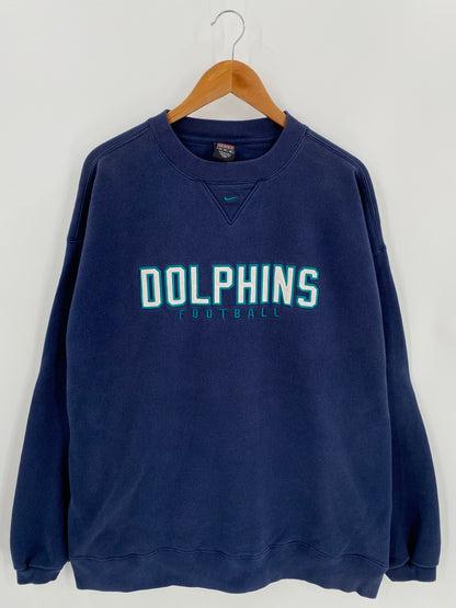 90’s NIKE DOLPHINS Size XL Vintage NFL Sweat-shirt / 6601