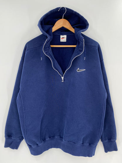 90’s NIKE Size L Vintage Half-zip Hoodie Sweat-shirt / k174