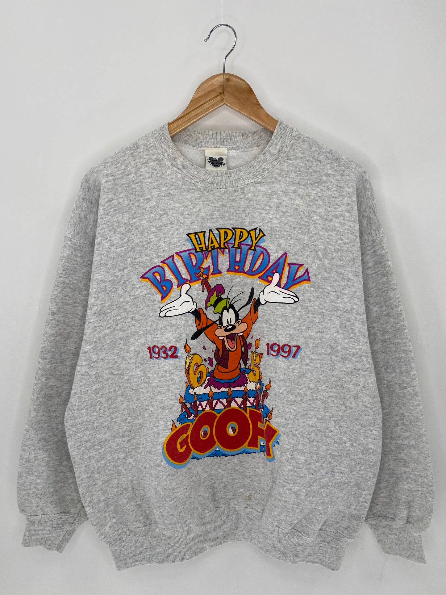 90’s DISNEY HAPPY BIRTHDAY GOOFY Made in USA Size XL Vintage Sweat-shirt  / 6118