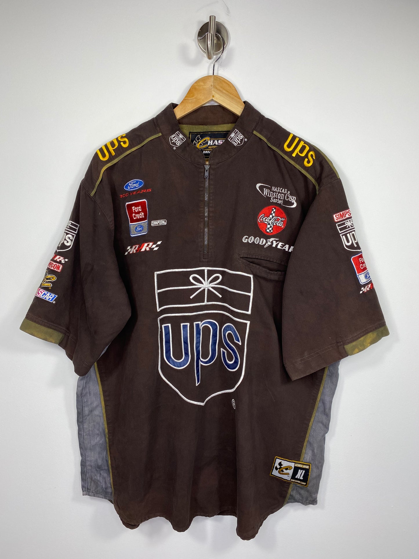 Vintage NASCAR Winston Cup UPS  Racing Half-zip Shirt / 4972