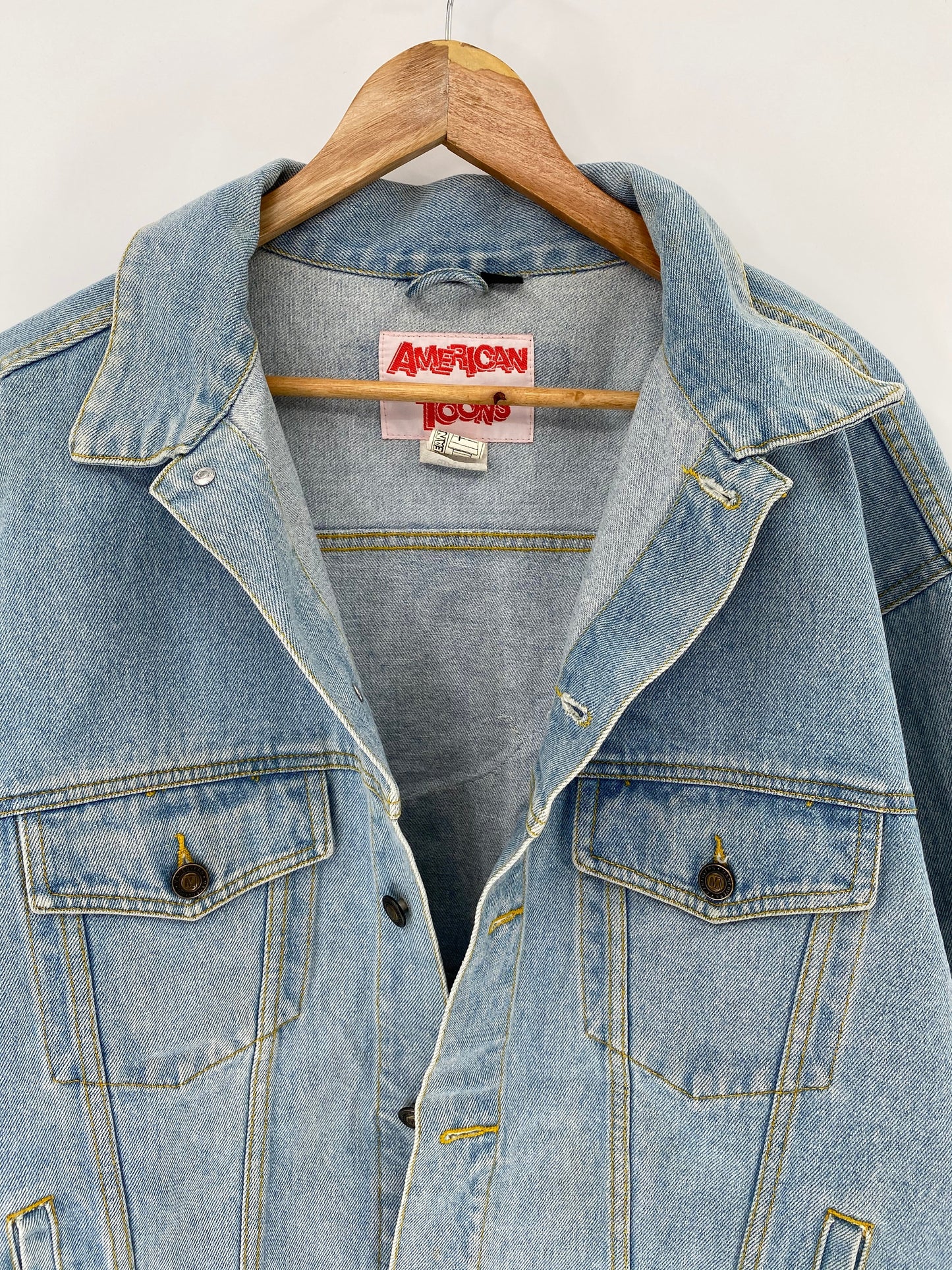 90's SNOOPY Size XL Vintage Denim Jacket  / K6740