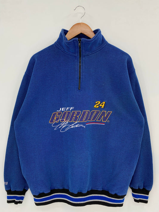 Vintage NASCAR JEFF GORDON Size L Racing Half-zip Sweat-shirt / A4814