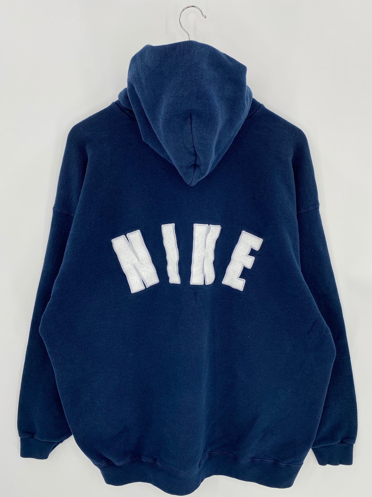 90’s NIKE Center Swoosh Damage Repaired Made in USA Size XL Vintage Hoodie Sweat-shirt / 6762