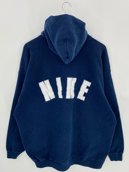 90’s NIKE Center Swoosh Damage Repaired Made in USA Size XL Vintage Hoodie Sweat-shirt / 6762
