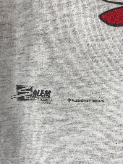 1991 CHICAGO BULLS Made in USA Size XL Vintage NBA T-Shirt / K3433