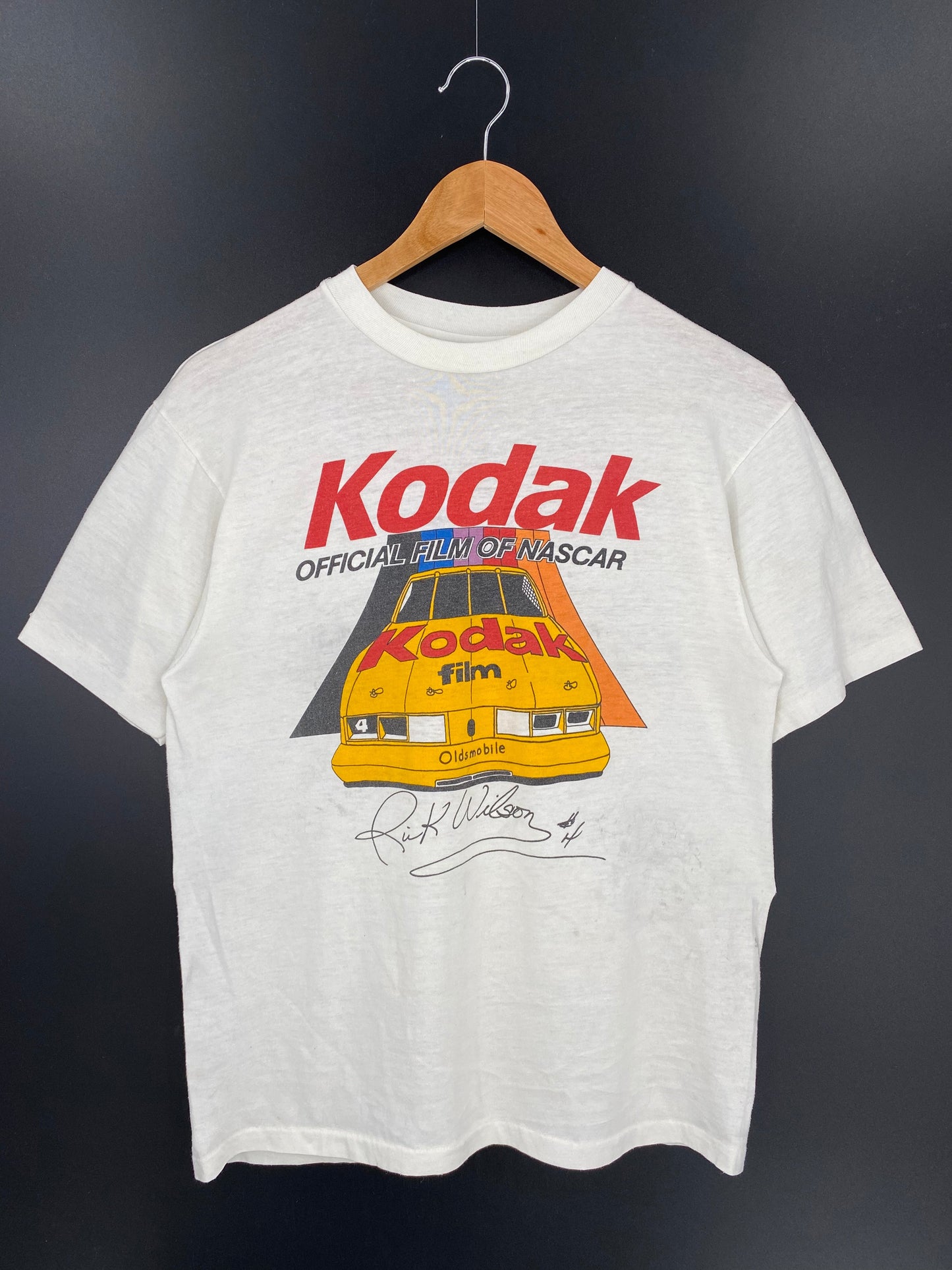90’s NASCAR KODAK RICK WILSON Size L Vintage Racing T-Shirt / A755
