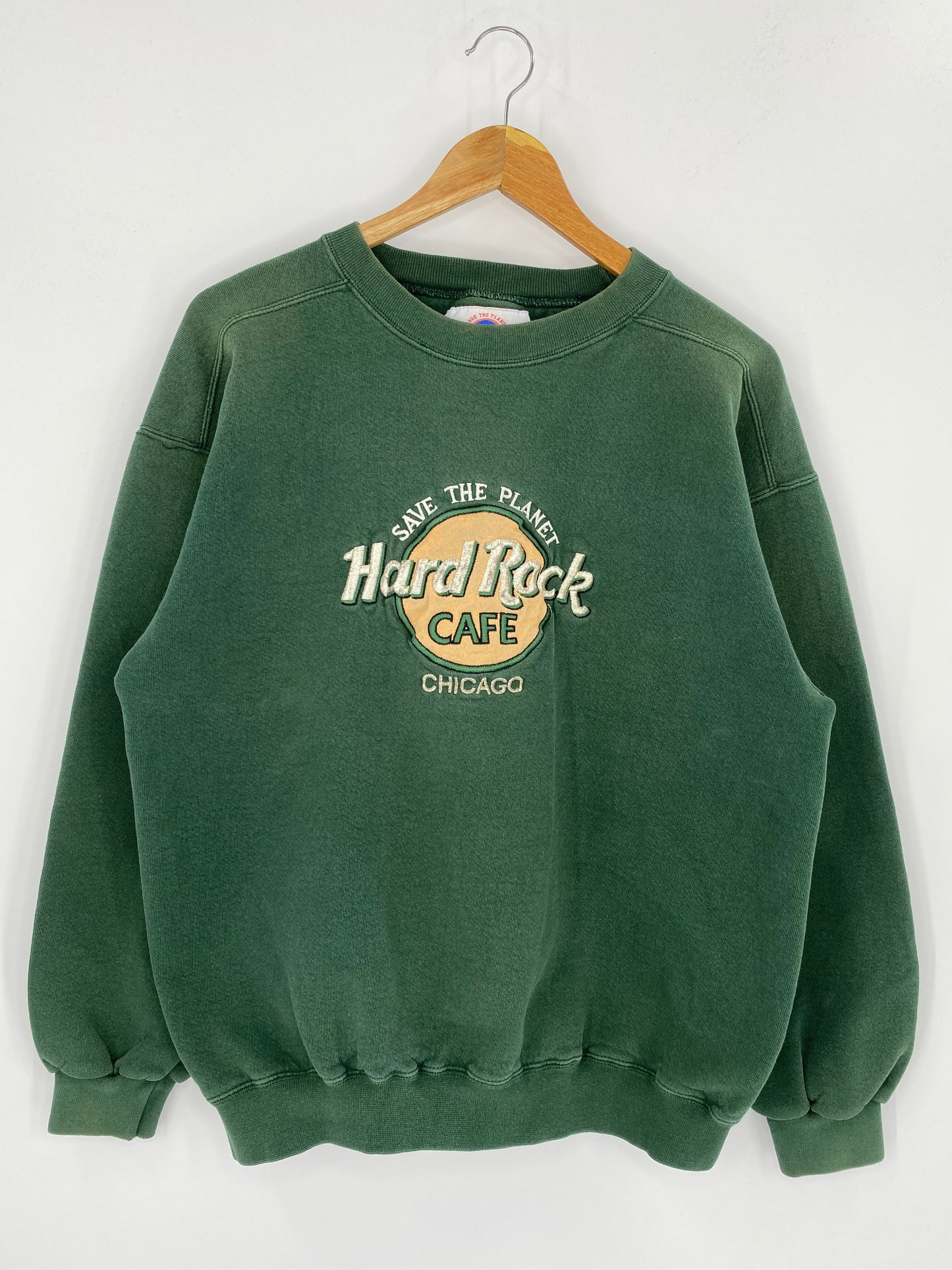 90's Hard Rock Cafe Chicago Made in USA Size L Vintage Sweat-Shirt / 7961