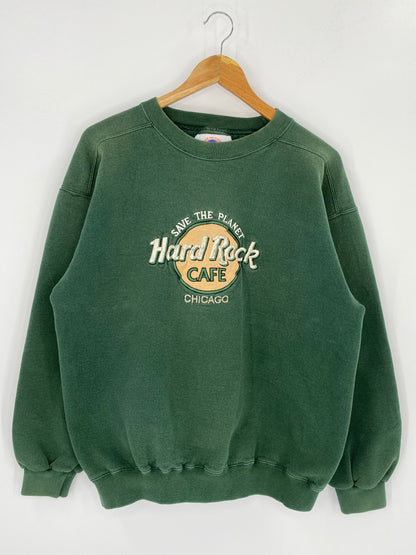 90's Hard Rock Cafe Chicago Made in USA Size L Vintage Sweat-Shirt / 7961