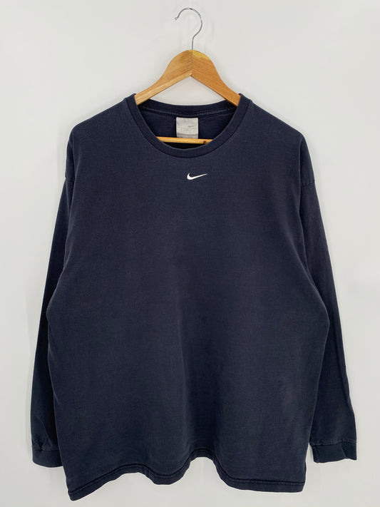 90’s NIKE Center Swoosh Size XL Vintage Long Sleeve T-Shirt / 7195