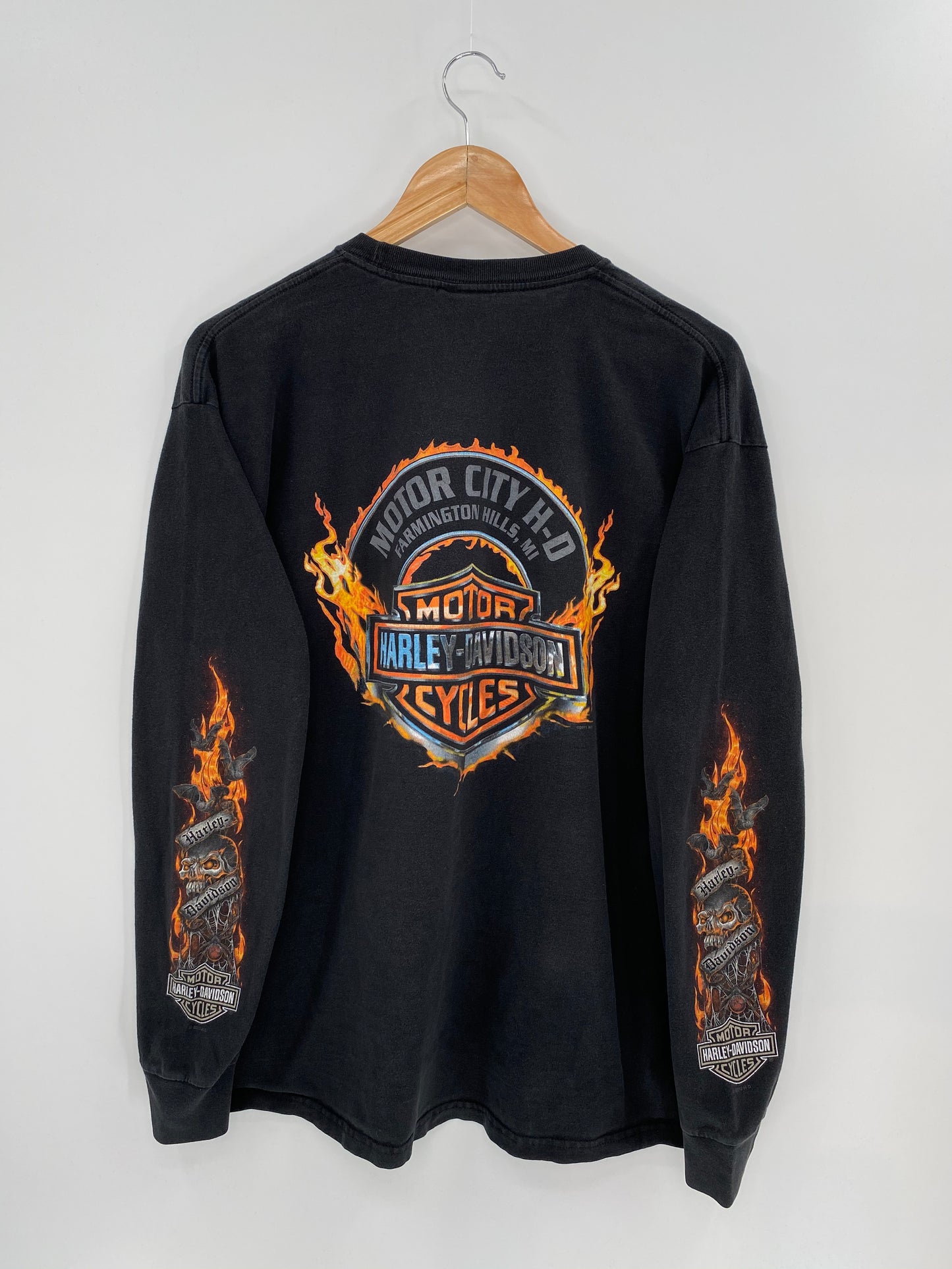 2013 Harley Davidson Made in USA Size XL Vintage Long Sleeve T-Shirt / 7893