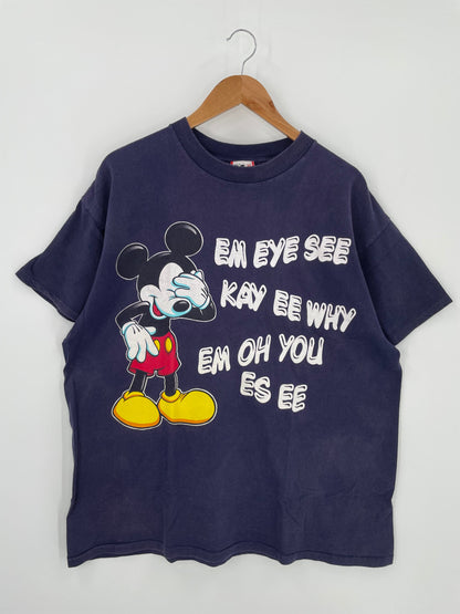 90’s DISNEY MICKEY Made in USA Size L-XL Vintage T-Shirt / E6518T