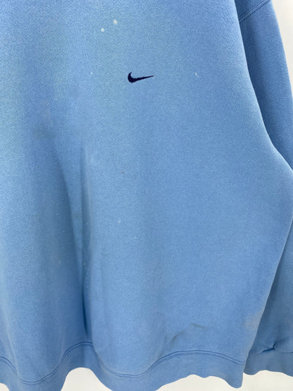90’s NIKE Mini Swoosh Oil Stained Made in USA Size XXL Vintage Sweat-shirt / 7639