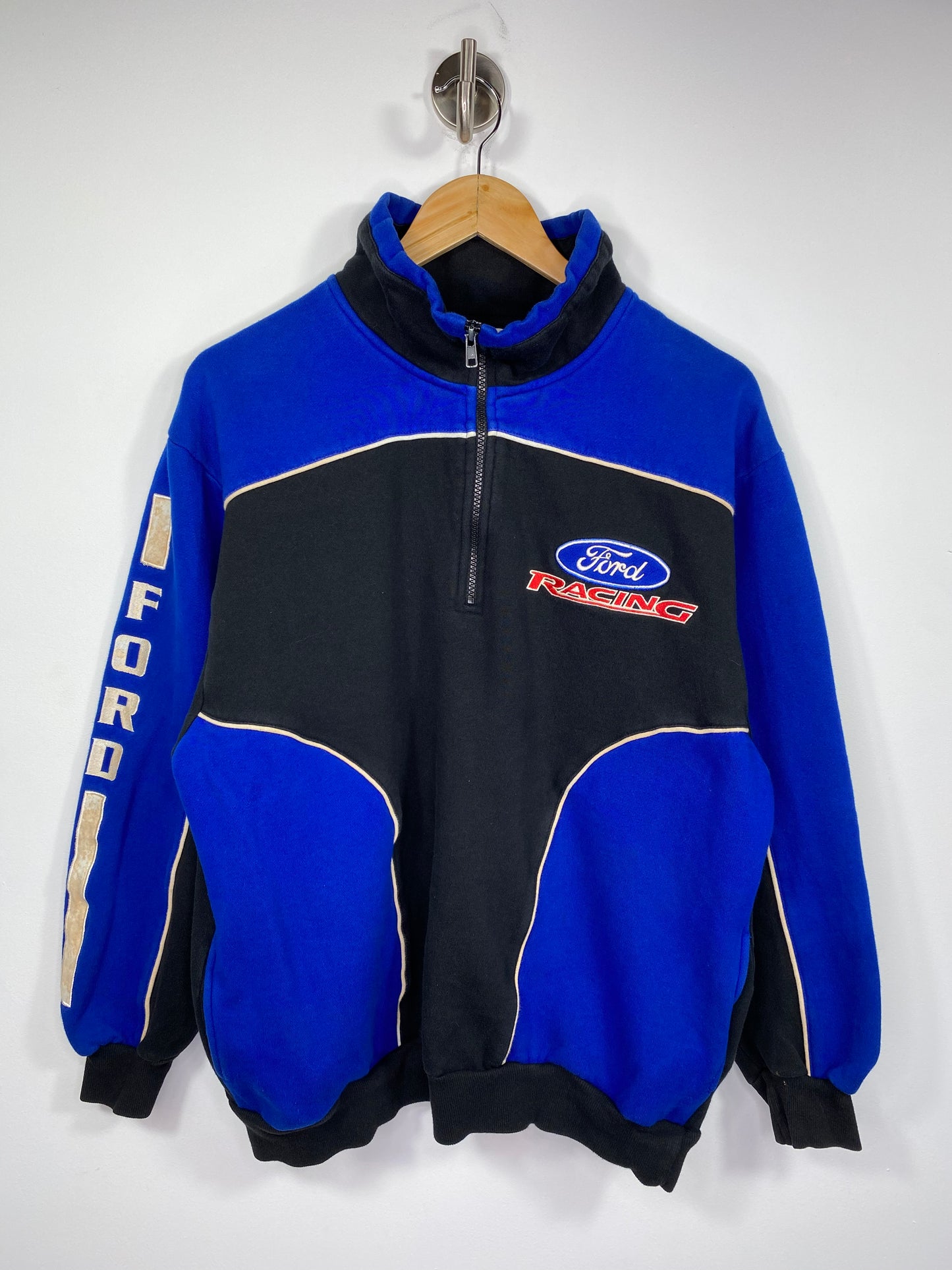 Vintage NASCAR RACING FORD Half-Zip Size M Sweat-Shirt / 5339