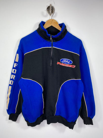 Vintage NASCAR RACING FORD Half-Zip Size M Sweat-Shirt / 5339