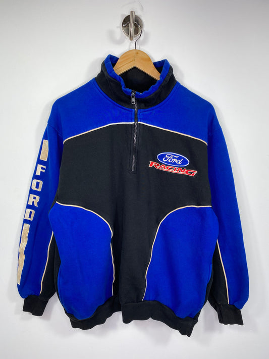 Vintage NASCAR RACING FORD Half-Zip Size M Sweat-Shirt / 5339