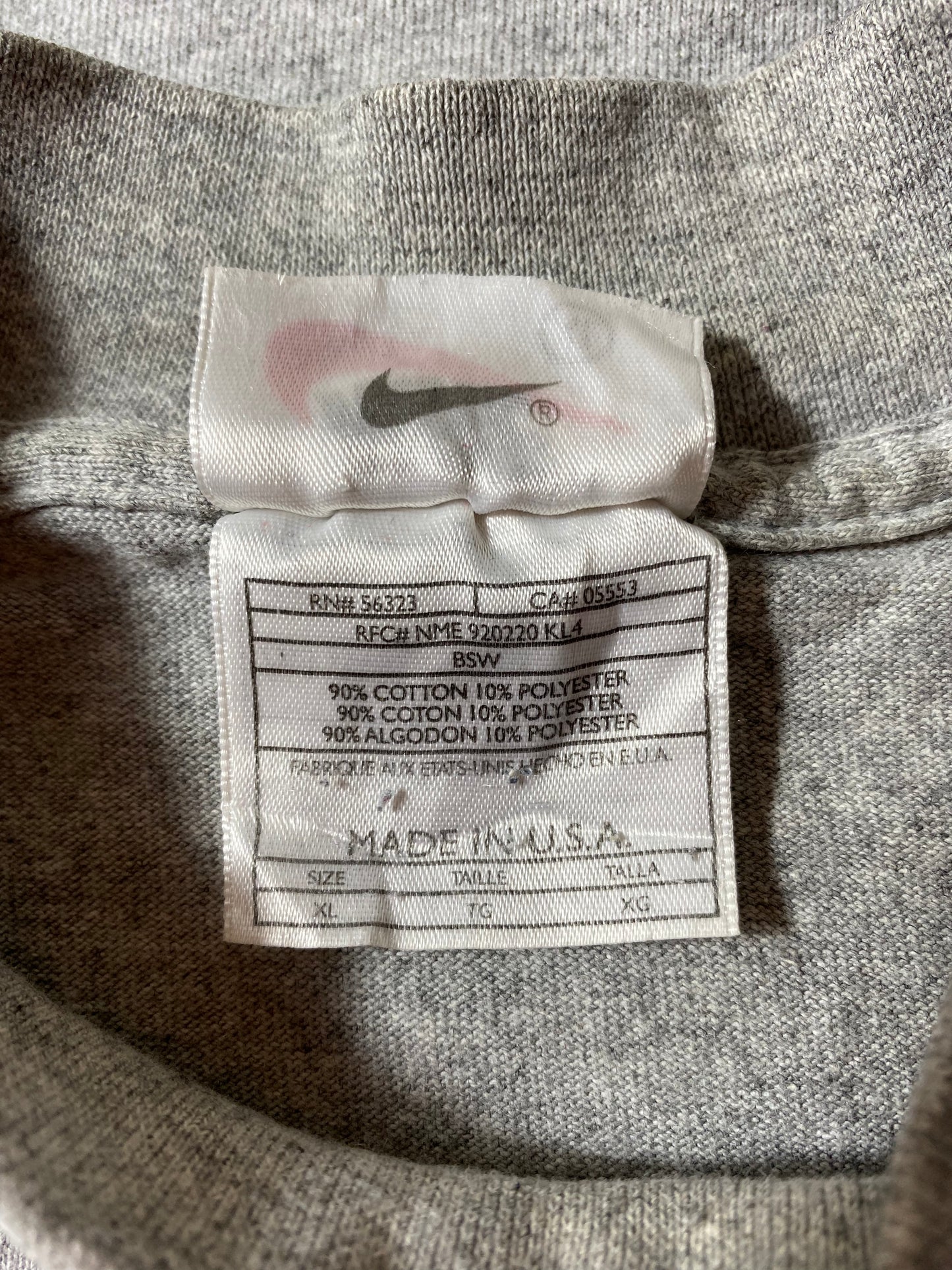 90's NIKE SWOOSH Made in USA Size XL Vintage Long-Sleeve T-shirt / K2274