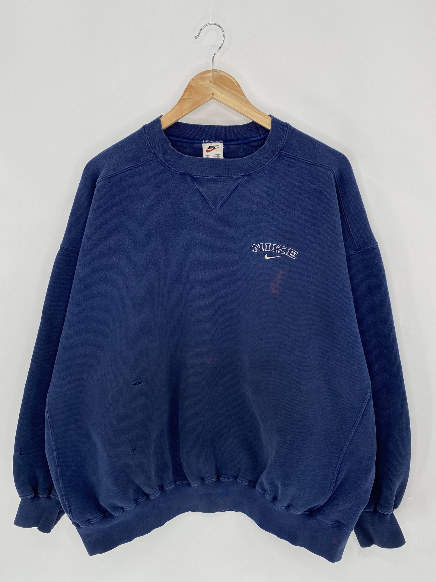 90's NIKE Size XL Damaged Vintage Sweat-shirt / K5377