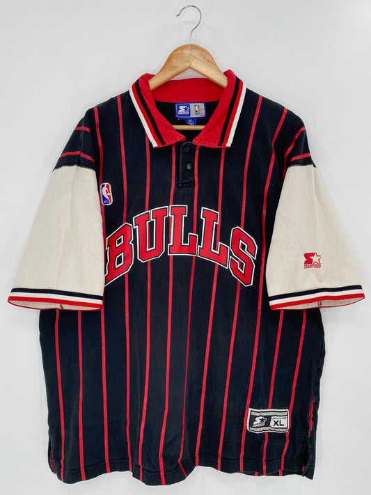 90’s CHICAGO BULLS Size XL STARTER Polo-Shirt /9966
