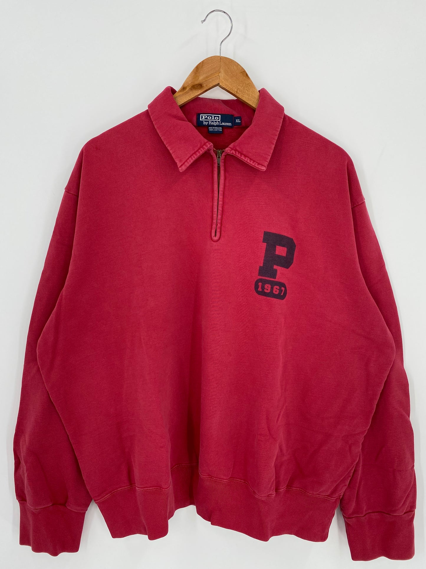 90's POLO RALPH LAUREN Size XL  Half-Zip Vintage Sweat-Shirt / k192