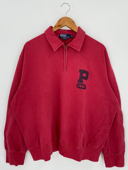 90's POLO RALPH LAUREN Size XL  Half-Zip Vintage Sweat-Shirt / k192
