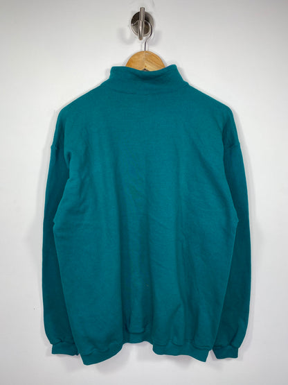 90’s Disney DONALD DUCK Half-Zip Made in USA Size Approx.L Vintage Sweat-Shirt / 5303