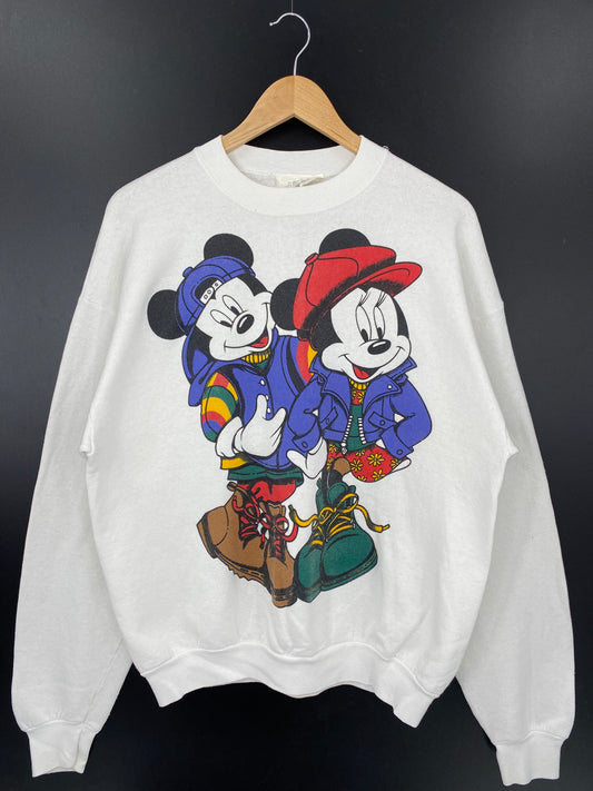 Vintage DISNEY MICKEY x MINNIE Size No tag (Approx.XL) Sweat-shirt / K1646