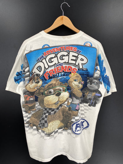 00' NASCAR DIGGER Size XL Vintage Racing T-shirt / k1795