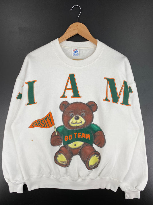 90's MIAMI Made in USA Size XL Vintage College Sweat-Shirt / A2804
