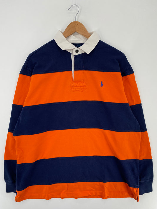 90's POLO RALPH LAUREN Size L Vintage Rugby-Shirt / E489