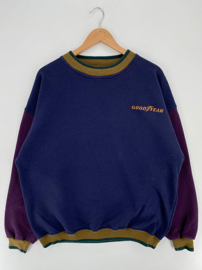 90's GOODYEAR Made in USA Size No Tag (Approx.XL) Vintage Sweat-Shirt / A2808