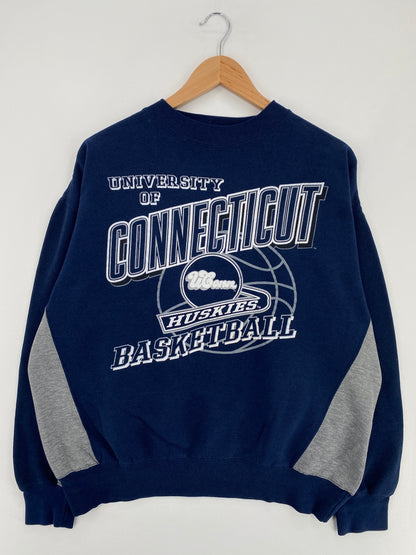 90’s CONNECTICUT HUSKIES Size M College Sweat-shirt / E566