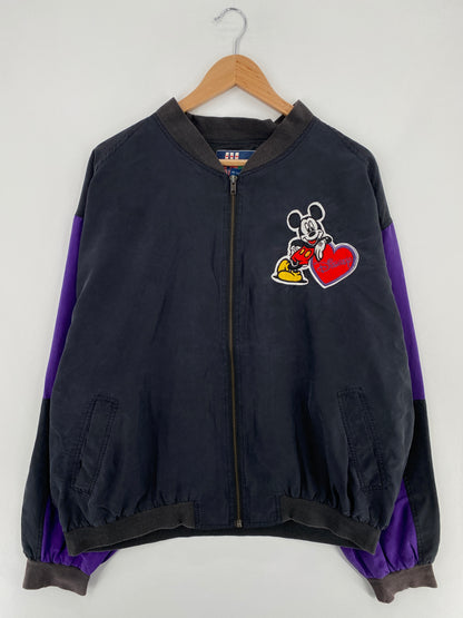 90's DISNEY MICKEY AND FRIENDS Size XL Vintage Silk Jacket / E570
