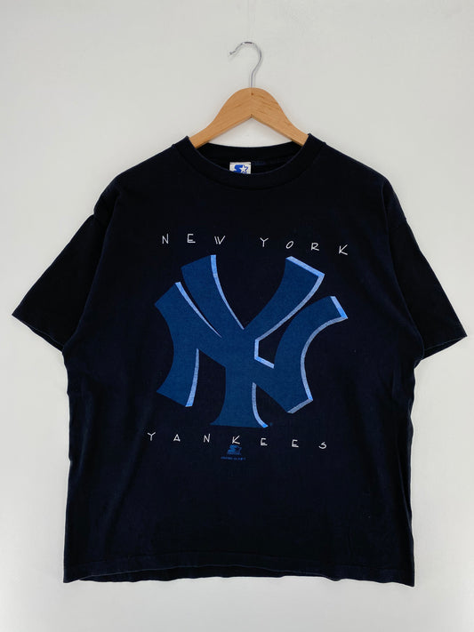 90's STARTER x NEW YORK YANKEES Made in USA Size XL Vintage MLB T- Shirt / A2823