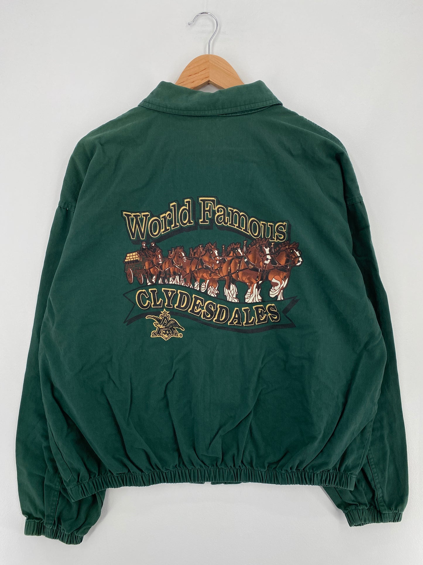 90's BUDWEISER Made in USA Size XL Vintage Cotton Jacket / E575