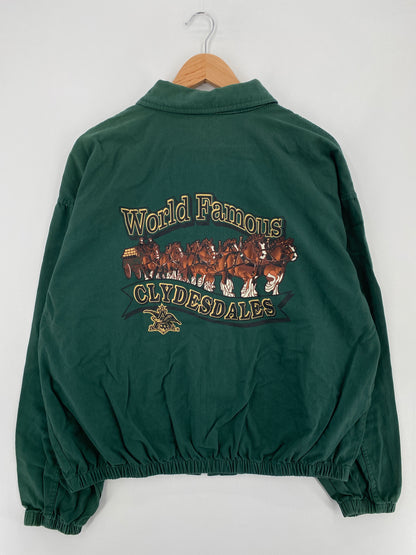 90's BUDWEISER Made in USA Size XL Vintage Cotton Jacket / E575