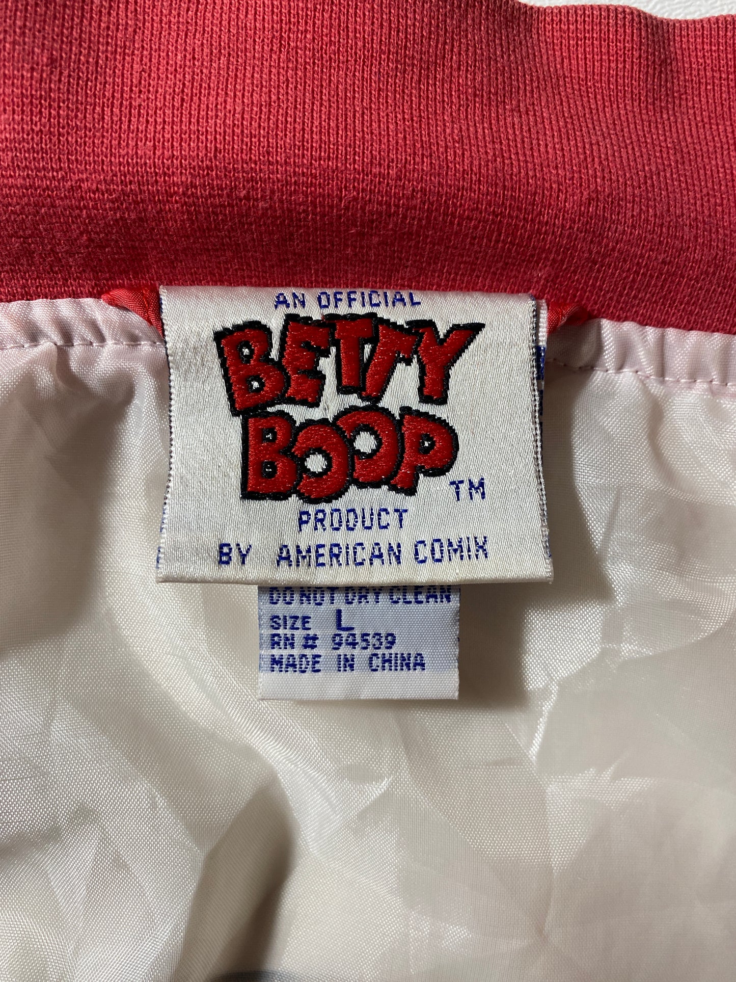 1996 BETTY BOOP Size L Vintage Silk Jacket / E578